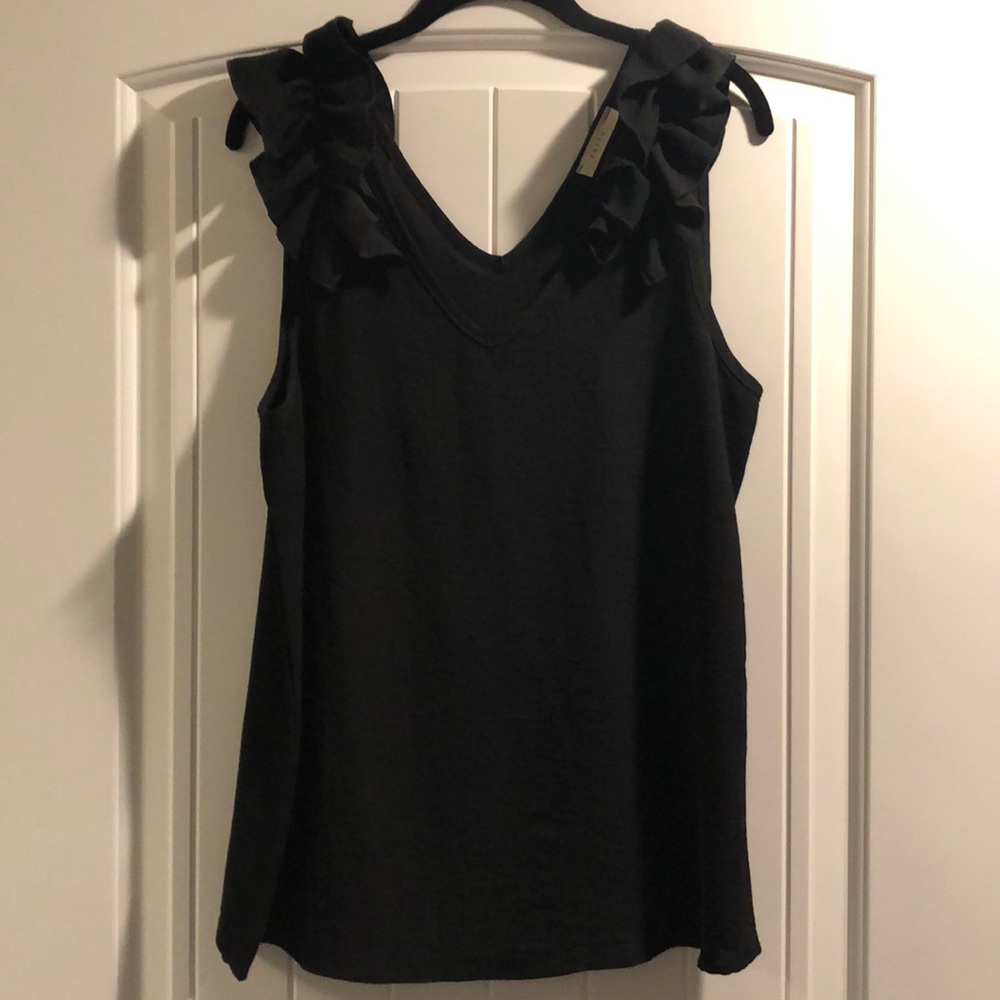 Beautiful black tank top with frill strap detail